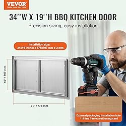 VEVOR Double BBQ Access Door, 34W x 19H Inch