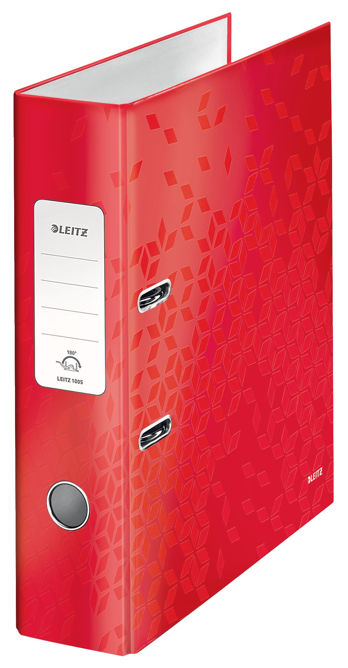 Leitz Wow 180° Lever Arch File, Red Lever Arch File, A4 Folder, 80 mm Spine Width, 10050026