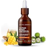 Kreyol Essence - Haitian Black Castor Oil for Skin and Hair, Glass Bottle - Fuller-Looking Hair, Hexane Free, Natural Humectant