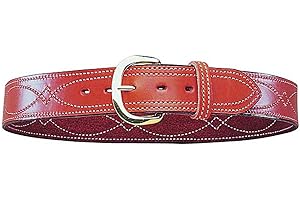 BIANCHI GUN LEATHER Bianchi B9 Fancy Stitched Belt Tan Brass Buckle