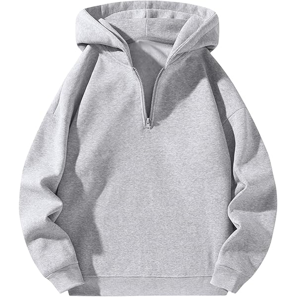 Verdusa Men's Quarter Zip Pullover Hoodies Long Sleeve Drop
