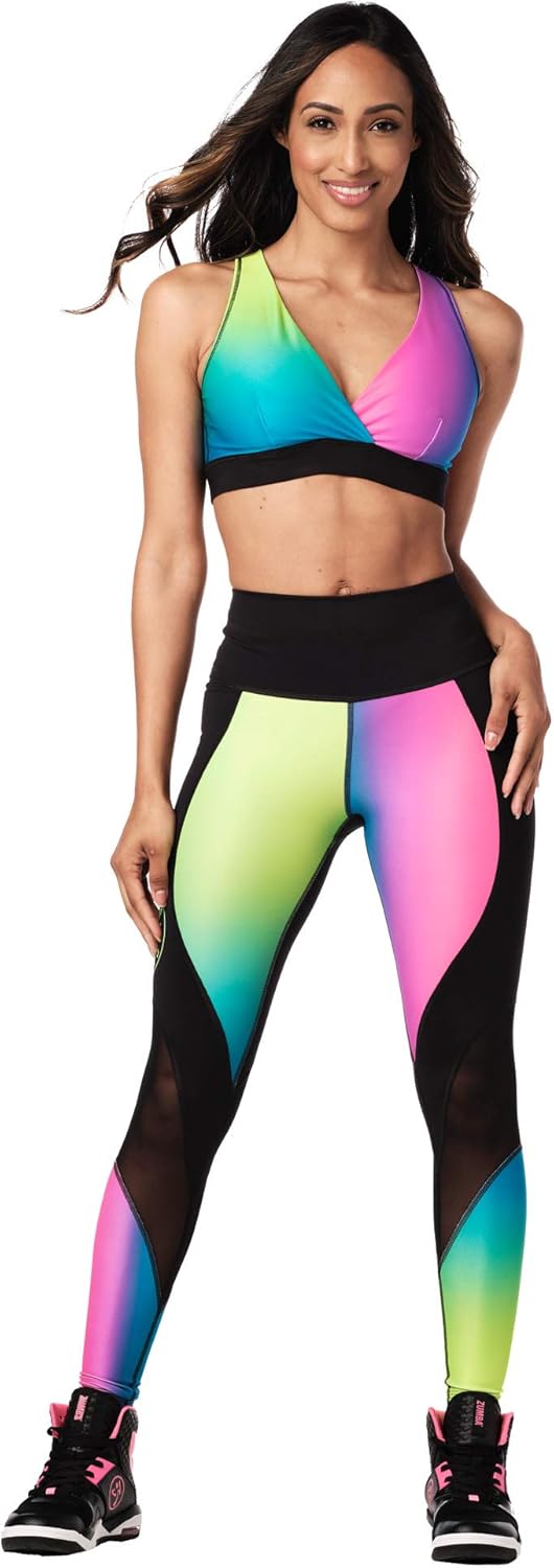 Zumba Fitness Womens Zumba V Neck Style Women Compression Bra Dance