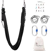 SKYPHAROS 5.5 Yards Aerial Silks Yoga Swing Set - Aerial Yoga Hammock Kit Anti-Gravity Flying for Fitness, Low/Non Stretch Nylon Tricot Fabric Hardware Included for Dance