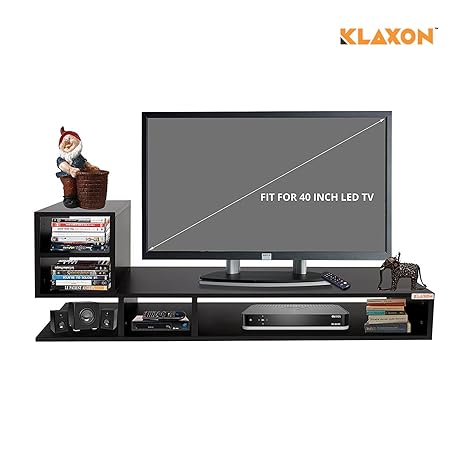 Klaxon Wooden Furniture L Shape TV Stand (Belen Black)