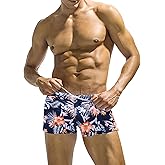 COOFANDY Men's Square Leg Swim Briefs Tight Swim Trunks Swimsuit Athletic Bathing Suit Swimwear with Liner
