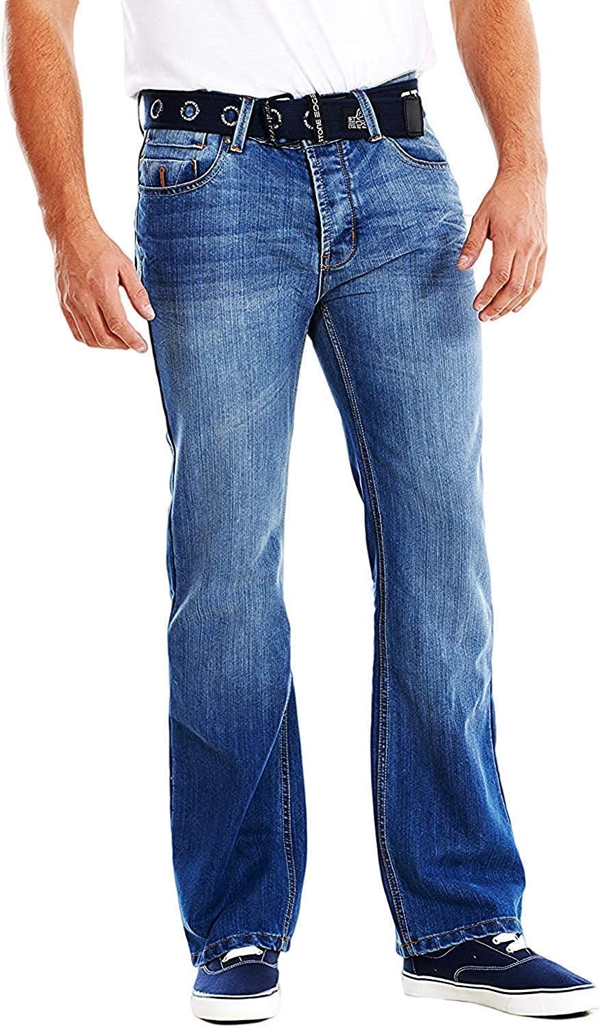 The Regent Centre Mens Bootcut Jeans Stone Edge Brand Denim Waist 30" to 42" Short, Regular, Long