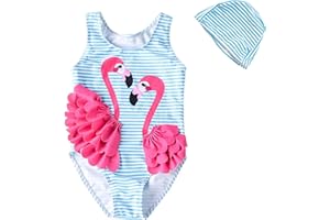 KIMJUN Baby Girl One Piece Swimsuit Swimwear Toddler Kid Flamingo Bikini Bathing Suit Sunsuit Rash Guard 1-5t
