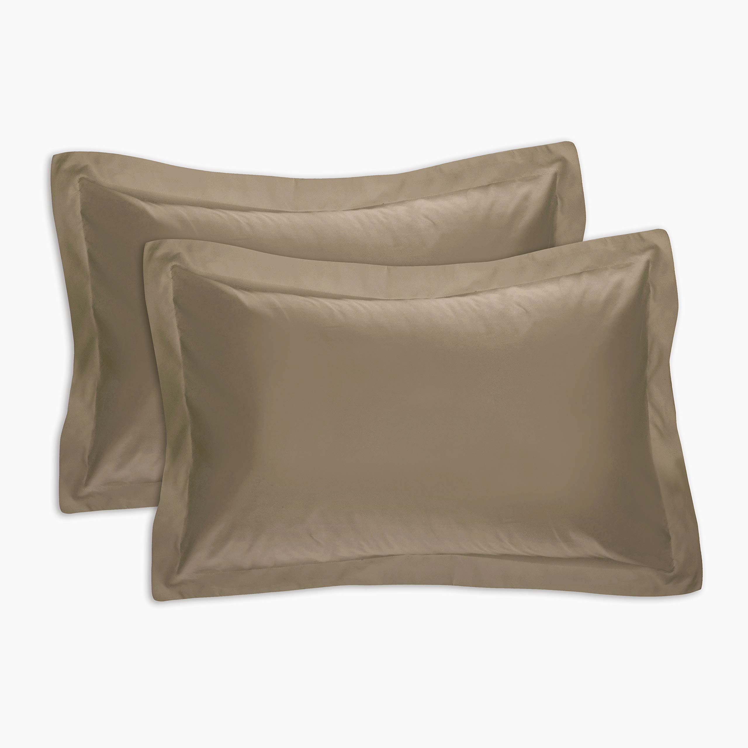 FRESH IDEAS 2-Pack Pillow Sham, Cotton, Mocha, Standard