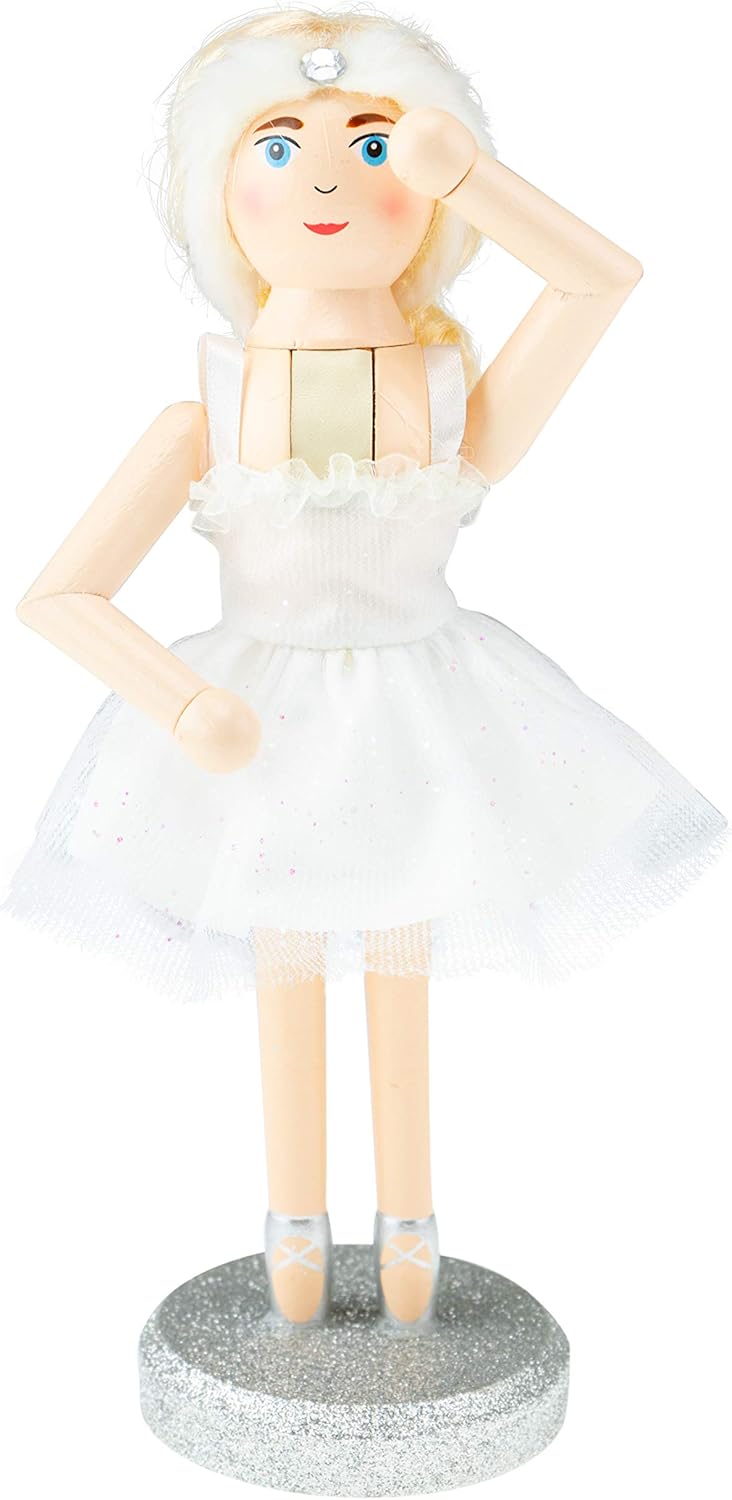 Nutcrackers - Clever Creations Ballerina 10 Inch Traditional Wooden Nutcracker, Festive Christmas Décor for Shelves and Tables
