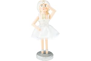 Clever Creations Ballerina 10 Inch Traditional Wooden Nutcracker, Festive Christmas Décor for Shelves and Tables