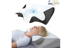 2026 Upgrade Ergonomic Sleep Apnea Pillow,Cervical for Sleep Apnea,Orthopedic Memory Foam for Neck Shoulder Pain Relief,Breat