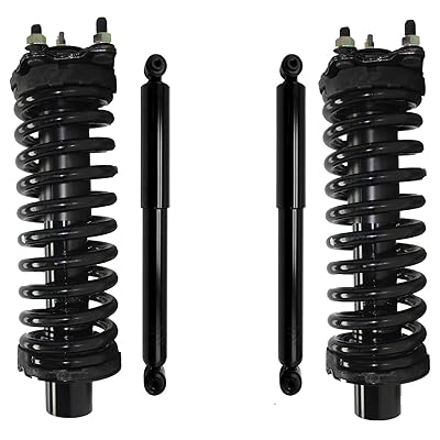 Pair of (2) Front Complete Coil-Spring Strut Assembly Set &amp; 2 Rear Shock Absorbers for 2002-2012 Jeep Liberty