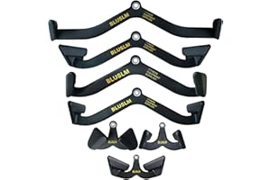 BLUSLM LAT Pull Down Bar for Cable Machine, LAT Pulldown Attachments T-bar V-bar Cable Attachment for Gym, Back Tricep Bar Strength Training Handle