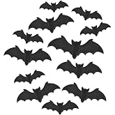 TACVEL 12 Pieces Black Bat Halloween Iron on Patch, Embroidered Sew On/Iron on Patch Applique for Clothes, Dress, Hat, Jeans, DIY Accessories-Style 2