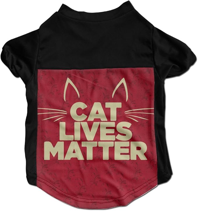 CcElothe Cat Lives Matter Dog Tshirt Black Large Pet