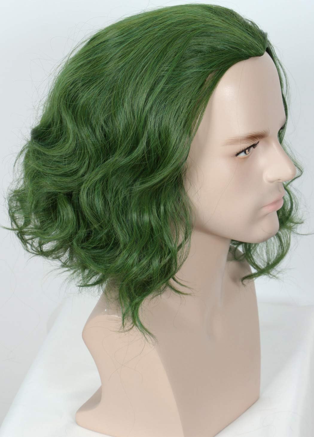 Linfairy Short Green Clown Wig Halloween Cosplay Costume Curly Wig for Men - Image 4