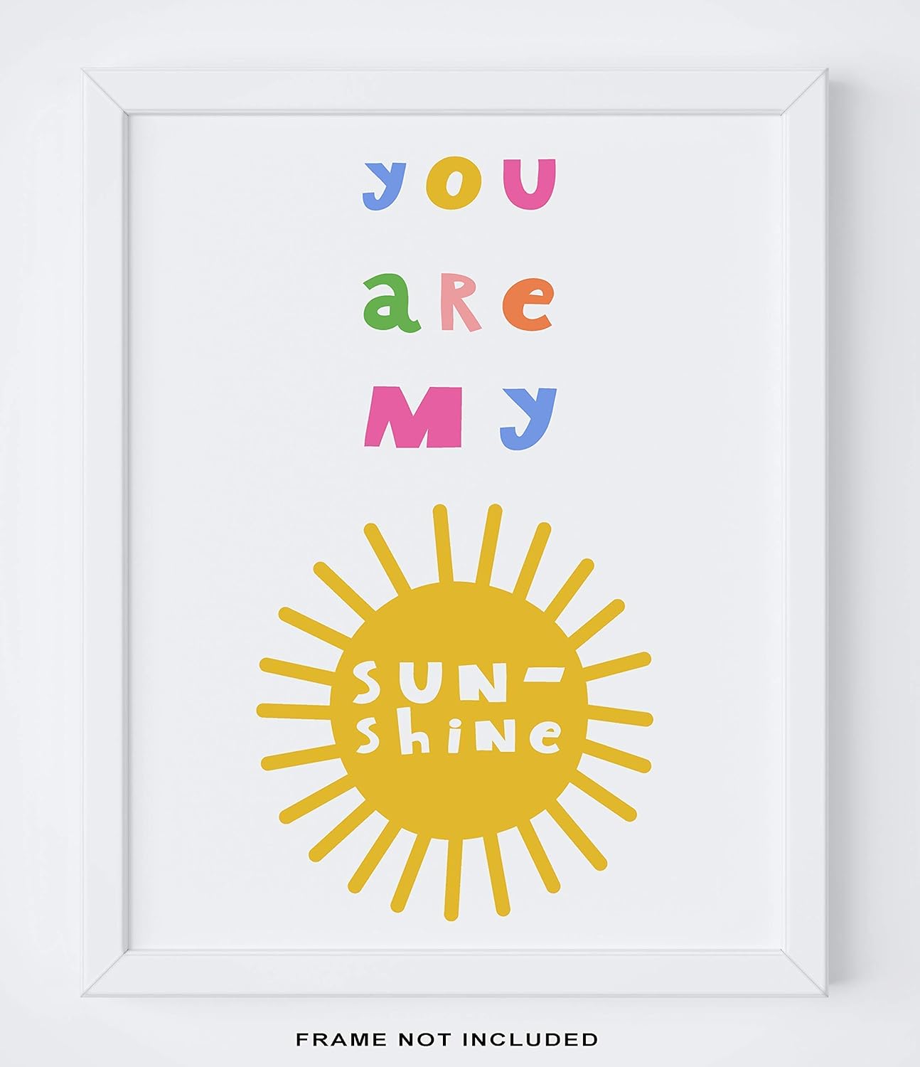 Nursery Room Wall Art - 11x14" UNFRAMED Print -"You Are My Sunshine" - Baby Girl Nursery Rhyme Wall Decor - Makes A Great Gift Under $15