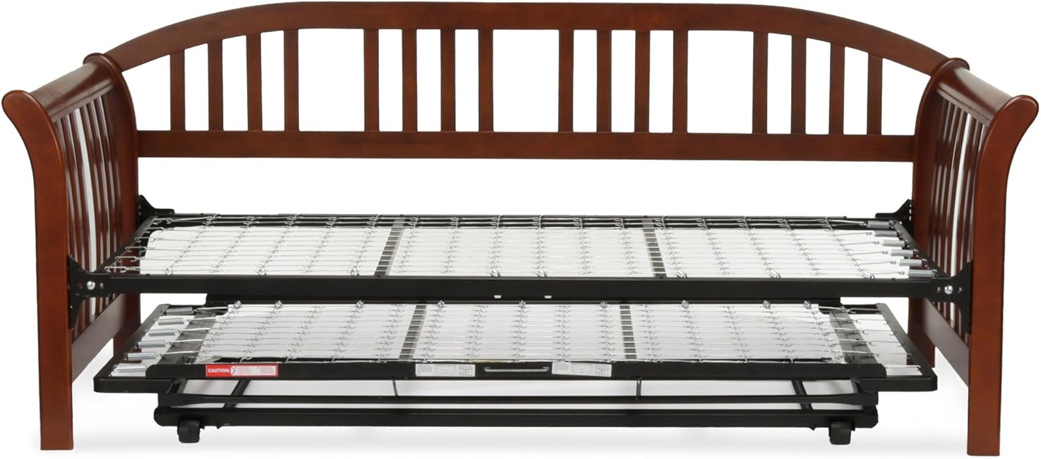 Salem Complete Wood Daybed with Link Spring and Trundle Bed PopUp