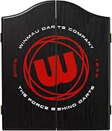 WINMAU Deluxe Dartboard Cabinet Veneer Wood with Scoreboard & Fixings