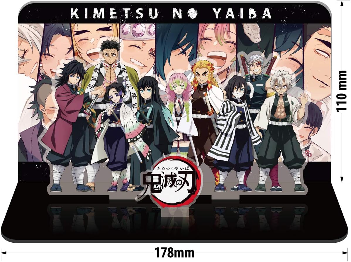 アクリルフィギュア 冨岡 義勇 胡蝶 しのぶ 時透 無一郎 甘露寺 蜜璃 悲鳴嶼 行冥 不死川 実弥 宇髄 天元 煉獄 杏寿郎 伊黒 小芭内 横置き 【九柱全員集合版】 アクリルスタンド