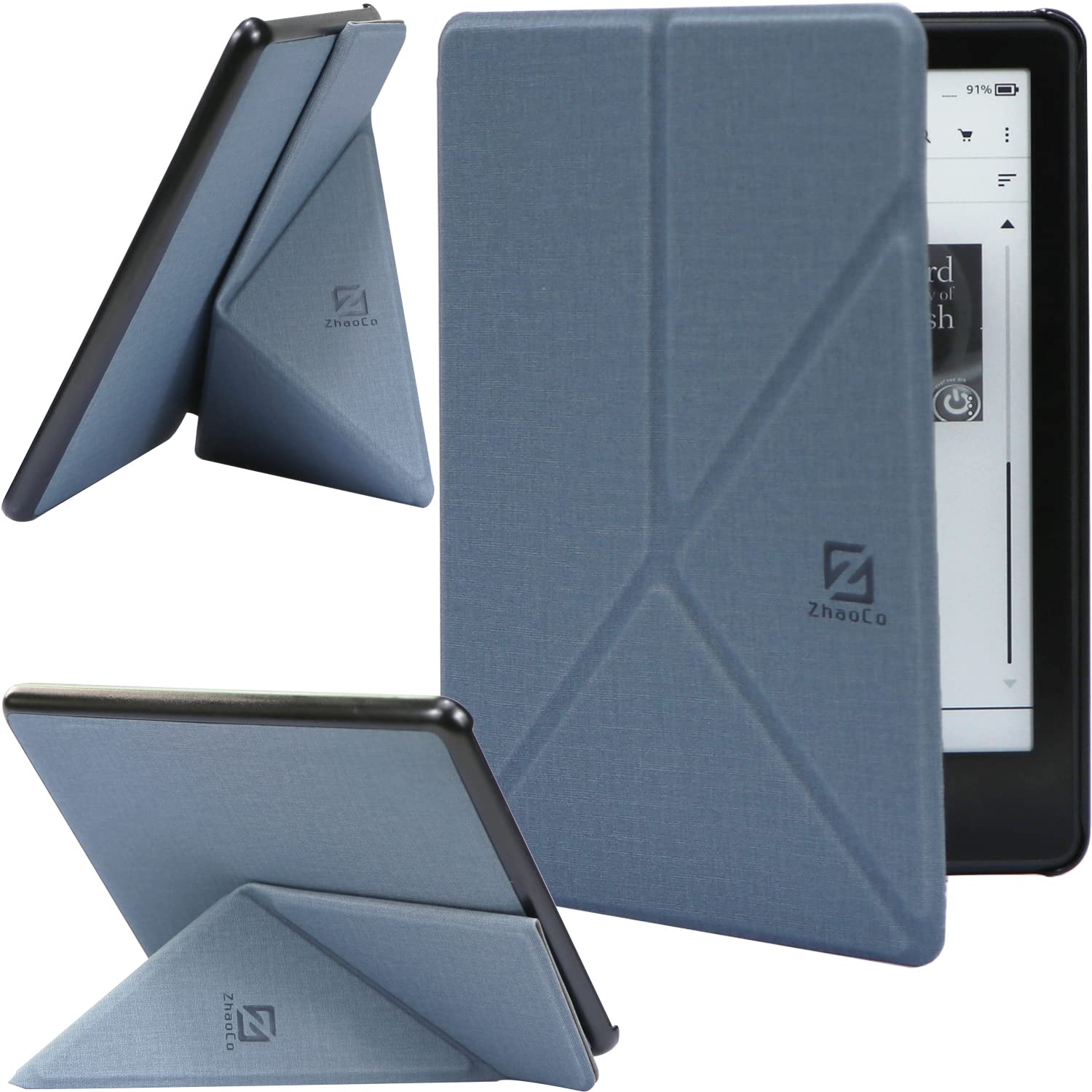 ZhaoCo Case Compatible with Kindle Paperwhite and Kindle Paperwhite Signature Edition 6.8" E-reader (11th Generation, 2021), Vertical and Horizontal Viewing - Blue