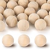 2 Inch Wooden Round Balls, Bag of 20 Unfinished Solid Round Wood Balls, Hardwood Birch, for Crafts and DIY Projects