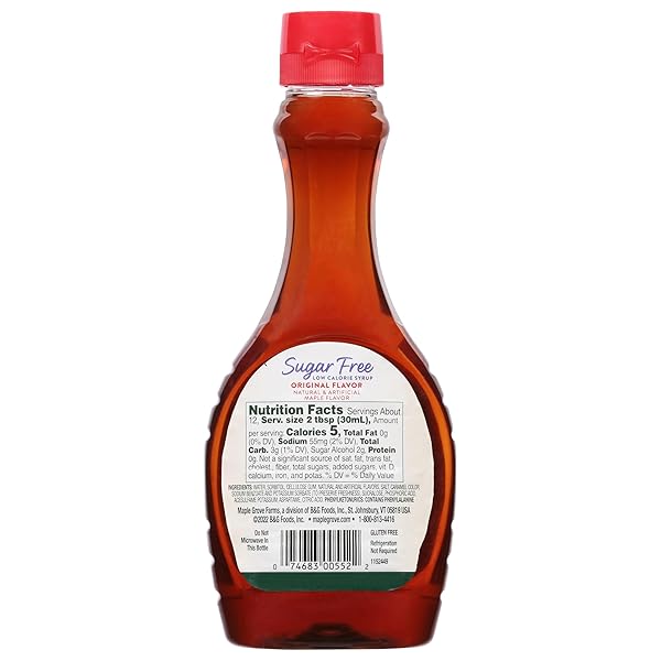 MAPLE GROVE FARMS SUGAR-FREE PANCAKE SYRUP, MAPLE FLAVOR, 12 OUNCE