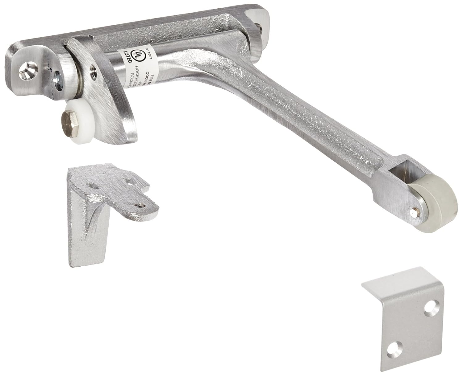 Rockwood 576.26D Brass Gravity Door Coordinator, 1" Width x 5-7/16" Length, Satin Chrome Plated Finish