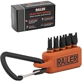 5pc Spanner Snake Eye Bit Set 1 Inch S2 Steel Impact Driver Bits Holder Set | Two-prong notch design for tamper-proof security screws. Includes compact bit storage holder and belt carabiner clip.