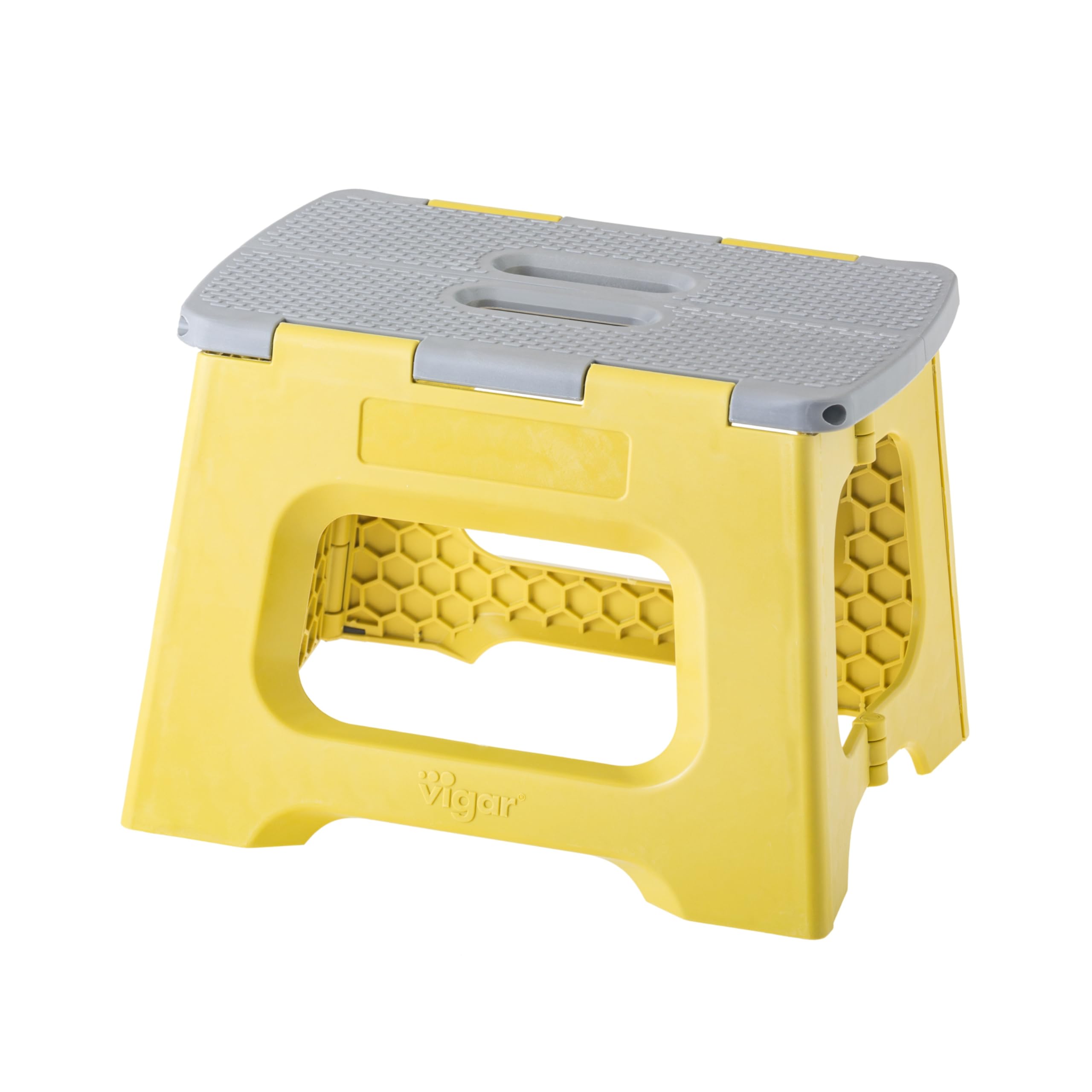 VIGAR Compact Folding Stool, Mustard Colour, 23 cm High, Yellow