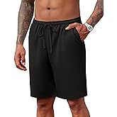 COOFANDY Summer Shorts for Men Lightweight Above Knee Shorts Casual Drawstring Athletic Shorts Black