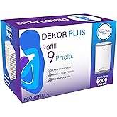 ECO-REFILLS Diaper Pail Refills Compatible with Dekor PLUS, 9 Pack | Exclusive 30% Extra Thickness | Powerful Odor Elimination | Fresh Powder Scent | Holds up to 5000+ Diapers | Extra Strong