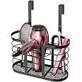 Hair Tool Organizer Wall Mount - 3-in-1 Dryer & Iron Holder, Adjustable Height, Fits Cabinet Door Or Wall, Stainless Steel