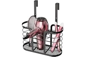 YIGII Hair Tool Organizer - Dryer Holder/Blow Holder Cabinet Door, Bathroom Care & Styling Tools Storage Basket for Dryer, Flat Irons, Curling Straighteners