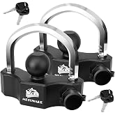 METOWARE Heavy-Duty Universal Trailer Coupler Lock Adjustable Trailer Lock | Fits 1-7/8 Inch, 2 Inch, 2-5/16 Inch Couplers with 4 Keys Alike (2 Pack Black)