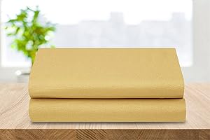 Elegant Comfort 2-Pack Luxury Flat Sheet Premium Hotel Quality Wrinkle and Fade Resistant 1500 Thread Count Egyptian Quality 2-Piece Bed Top Sheet,Twin/Twin XL, Camel/Gold