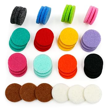 Amazon Com 42pcs Replacement Refill Pads 22mm For Aromatherapy Essential Oil Diffuser Necklace With 14 Colors Beauty