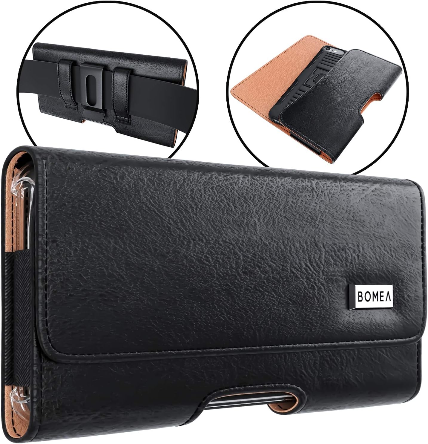 Holster for Google Pixel 7, 6a, 4a 5G, Galaxy A10e, A01, S22, Note 10, Cell Phone Belt Holder Case with Belt Clip, ID Card Storage Pouch Cover (Fits Google, Samsung Phone with Otterbox Case)