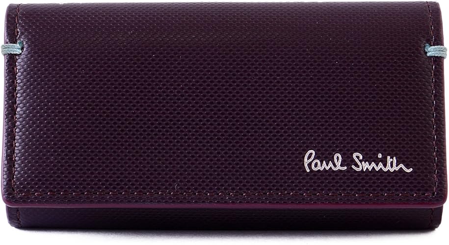 Amazon 名入れあり筆記体 ポールスミス Paulsmith Contrast Color Key Case レザー 4連 キーケース メンズ 本革 8634 P933 名入れあり パープル キーケース