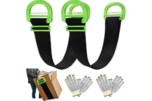 2-Pack Adjustable Lifting Moving Straps, YELIKIT Black Moving Straps for Furniture and Multifunctional Carrying Strap Belt wi