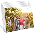 Bolidery 4x6 Acrylic Picture Frames, Set Of 6 Clear Acrylic Frameless Gift for Desktop Display, Standing Picture or Display Sign Holder with Inserts for Home Office - Horizontal