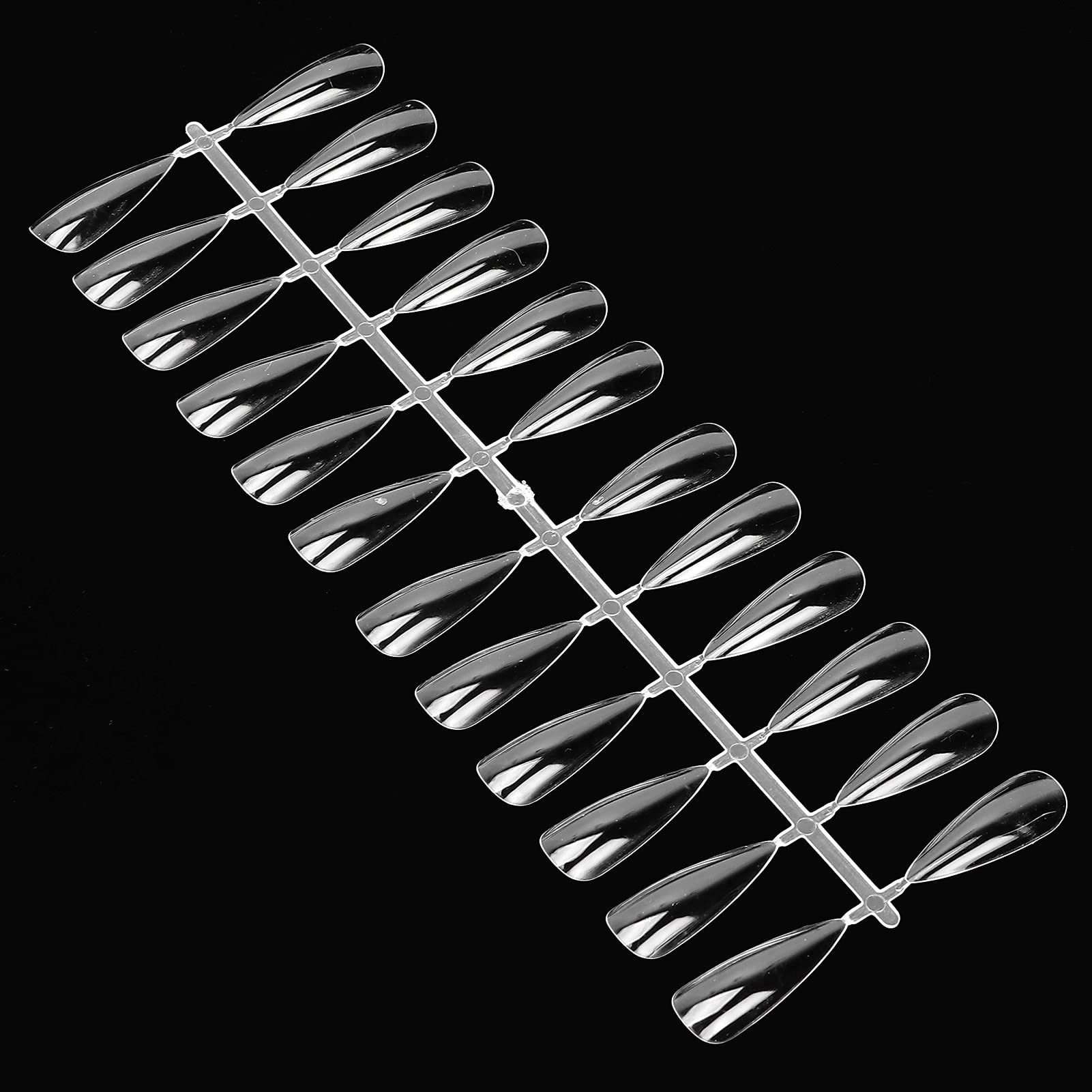 240pcs Clear Nail Swatches Sticks, False Nail Swatches Wheels False Nail Display Tips, Nail Art Color Polish Display Wheel for Manicure Nail Polish Training Practicing(Long tip 240 pieces)