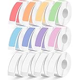 1920pcs MIARALA D30 Label Tape 12mm×40mm(0.47"x1.57"), Colored D30 Label Maker Tape Self-Adhesive Label Tape for D30 Printer, 12 Rolls