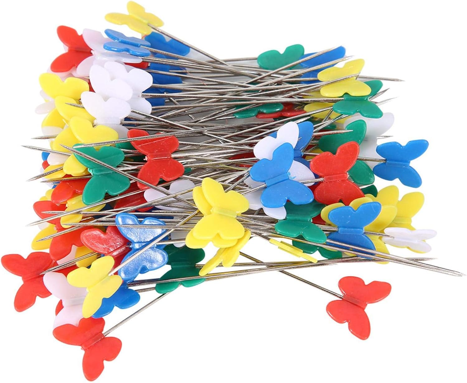 200pcs Flat Head Decorative Pins, Quilting Pins Butterfly Shaped End Flat Head