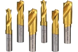 GOSKNOR 3pcs Spot Weld Drill Bit, High Speed Steel Welder Cobalt Spot Weld Cutter Titanium Coated Welding Remover Tools Equipment Accessories Available in 1/4in 6.5mm, 5/16in 8mm, 3/8in 10mm