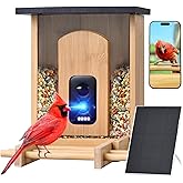 Camera Bird Feeder,Smart Bird Feeder with Camera,High-End Bamboo Birds Watching Cam,2K HD Came Solar Powered,AI Identify 16000+,Auto Capture Birds & Notify in Time, Ideal Gift for Backyard Birder
