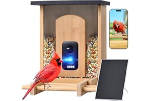 MISTFORE Camera Bird Feeder,Smart Bird Feeder with Camera,High-End Bamboo Birds Watching Cam,2K HD Came Solar Powered,AI Identify 16000+,Auto Capture Birds & Notify in Time, Ideal Gift for Backyard Birder