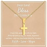 MEALGUET Stocking Stuffers Cross Necklace for Kids : Minimalist Gold Plated/Silver Cross Chain Necklace Jewelry First Communion Baptism Gifts for Teenage Girls Boys Son Children