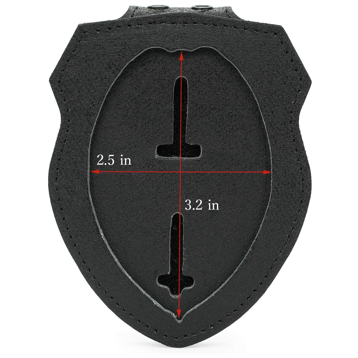 TYTX Leather Police Badge Holder Included Heavy Duty Steel Belt Clip and Stainless Steel Necklace and Concealed Photo Pocket