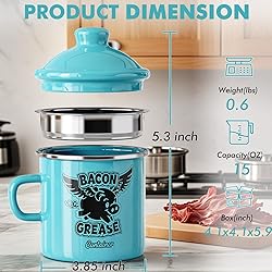 PGYARD Mini Bacon Grease Container With Strainer